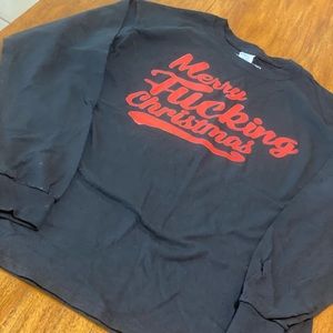 HG Apparel Merry Fucking Christmas Long Sleeve Shirt M Men Ugly Xmas Sweater NWT